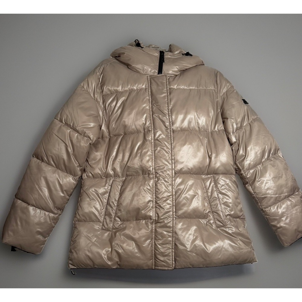 Cream Puffer Jacket Size M Neutral Beige Winter TWO by Vince Camuto Sofeelate